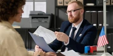 Man reading about Federal employee benefits