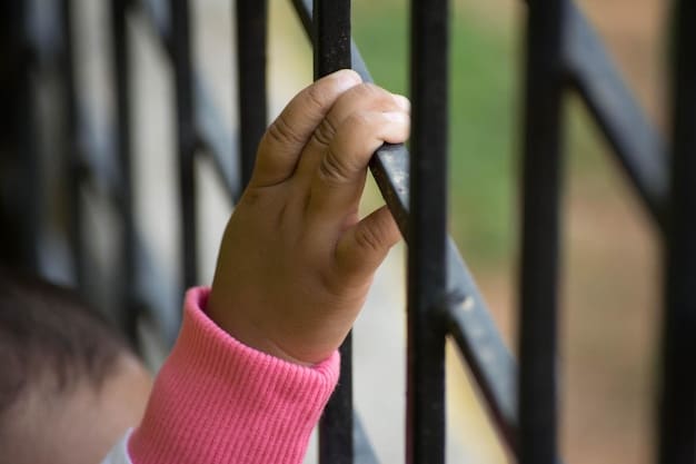 A close-up of a safety railing with proper height and spacing, demonstrating how to create a secure barrier that prevents children from falling.