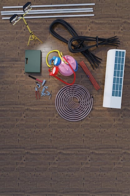 A close-up of a $300 solar panel kit laid out on a workbench, showing the solar panel, charge controller, wiring, and basic tools needed for installation. The components are neatly organized.
