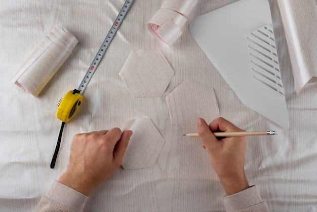 A variety of headboard designs sketched on paper, including tufted, minimalist, and geometric patterns, along with fabric swatches and handwritten notes about dimensions and materials.