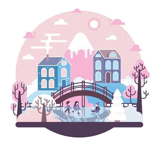 A serene illustration depicting two separate houses connected by a bridge. One house labeled 