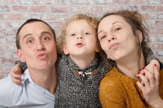 A split image showing two parents with distinct expressions: one parent is calm and composed, setting a boundary with a child using gentle words, while the other parent (implied narcissist) is visibly angry and attempting to undermine the first parent. The setting is a generic living room.