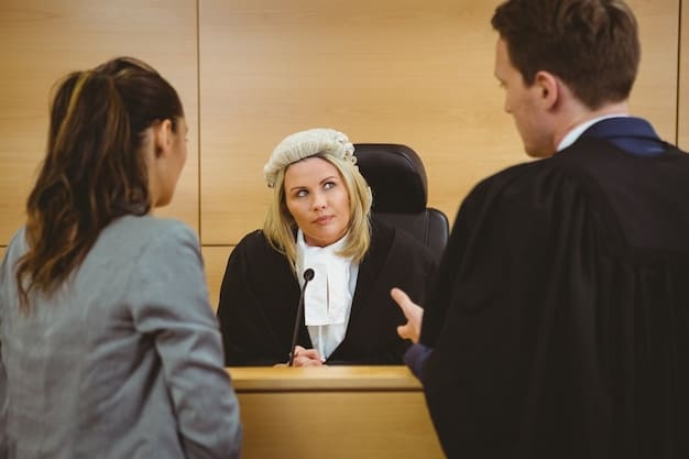 A judge listens attentively during a custody hearing, emphasizing the importance of fair legal proceedings. The setting is a courtroom, highlighting the legal context.