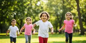 Childhood Obesity Trends 2025: Data & Prevention Strategies Children playing actively outdoors, symbolizing health and obesity prevention.