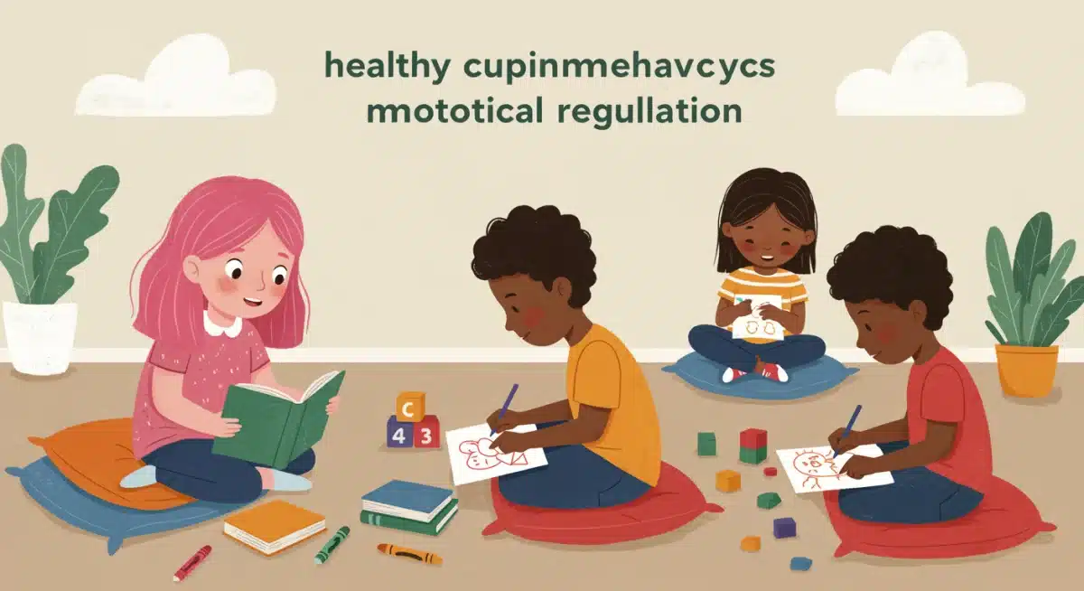 Children engaged in calm activities, illustrating healthy coping mechanisms for anxiety.