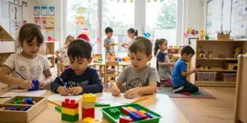 New Initiative: Expanding Access to Early Childhood Education Programs Children learning in a bright early childhood education classroom