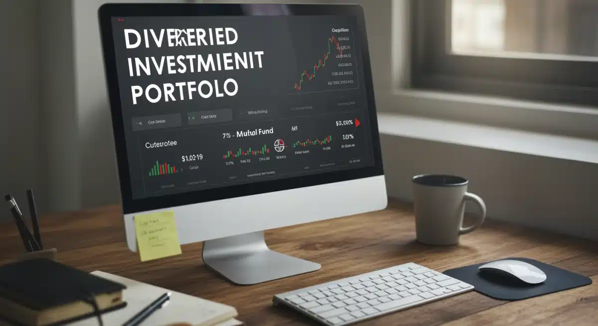Diversified investment portfolio displayed on a laptop screen