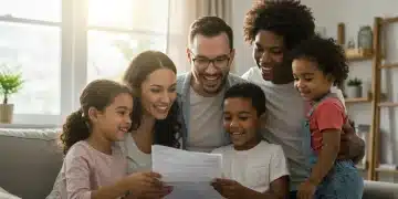 Adoption Tax Credit Changes: What Families Need to Know Now Smiling family embracing in a living room, reviewing adoption tax credit documents