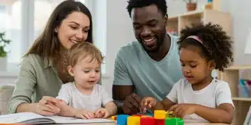 New Federal Childcare Tax Credits: What Families Can Expect in 2025 Family smiling, engaging in educational activities, symbolizing childcare support.