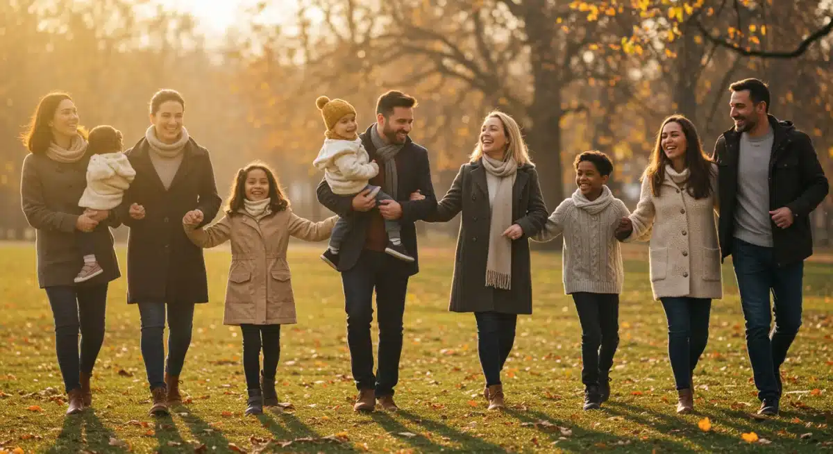 Family enjoying outdoor activities to boost mood and fight winter blues