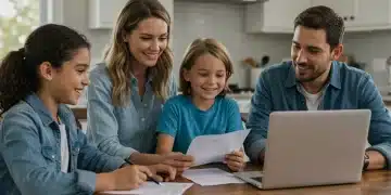 529 Plans 2025: Best State Tax Advantages for US Families Family reviewing 529 plan documents for college savings
