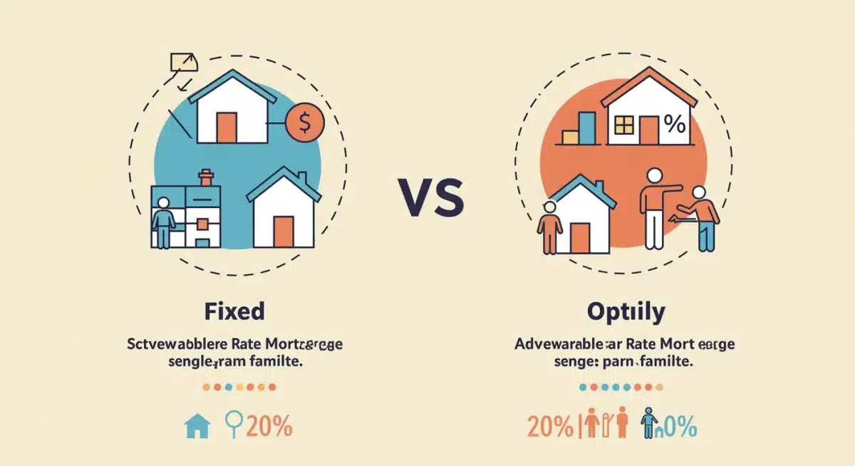 Infographic comparing fixed-rate and adjustable-rate mortgages for single-parent families.