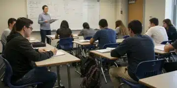 Dual Enrollment 2025: High Schoolers Earn College Credits Now High school students engaged in a college classroom setting