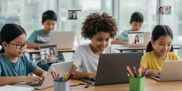 K-12 students actively learning with online tutoring platforms