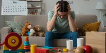 Overwhelmed parent experiencing burnout in 2025 home setting