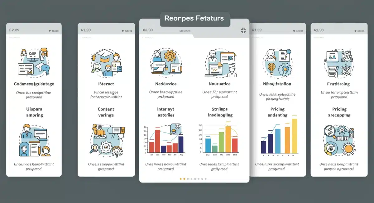 Infographic comparing key features of virtual learning platforms for 2025