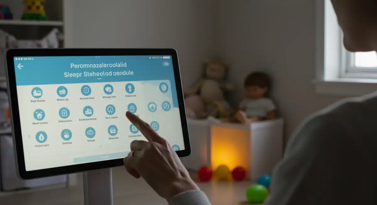 Smart home interface displaying personalized family sleep schedule.