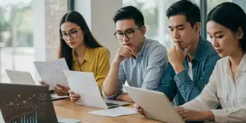 Student Loan Repayment Options: 2025 Federal Program Updates Students reviewing federal student loan repayment options on laptops, reflecting 2025 program updates.