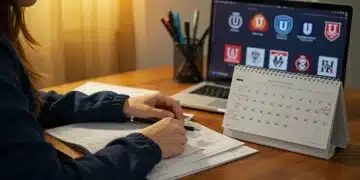 College Application Deadlines 2025: Your Success Timeline Student organizing 2025 college application documents and timeline